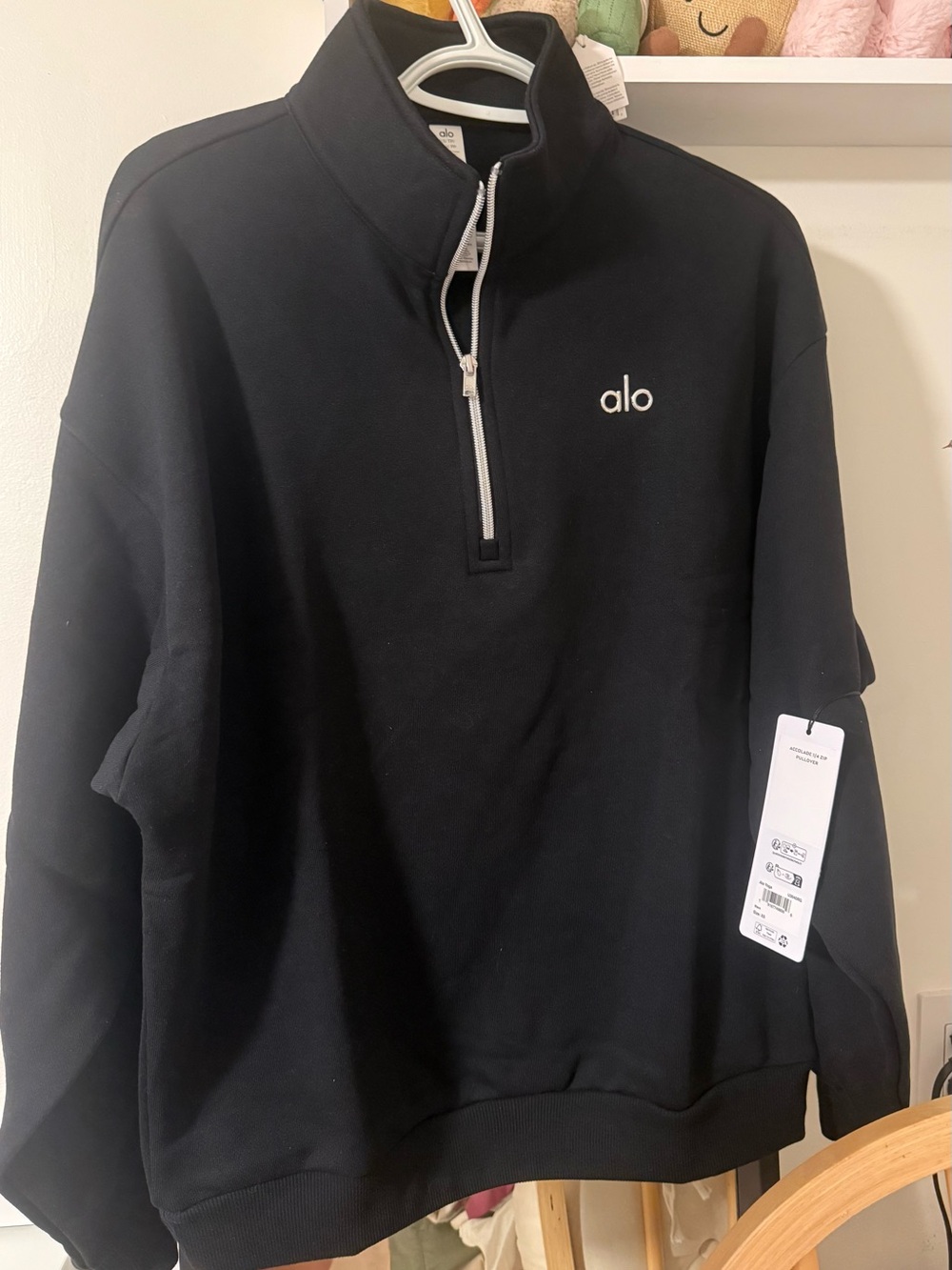 ALO Yoga Black Half-Zip Pullover Sweater - XS